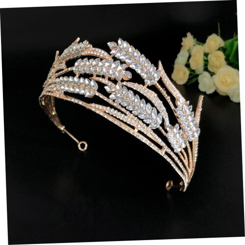 Μπαρόκ Τιάρα Στέμμα Headpiece Rhinestone Κρύσταλλο Ελαφρύ Γάμος Νυφικό Πριγκίπισσας Headpiece 1