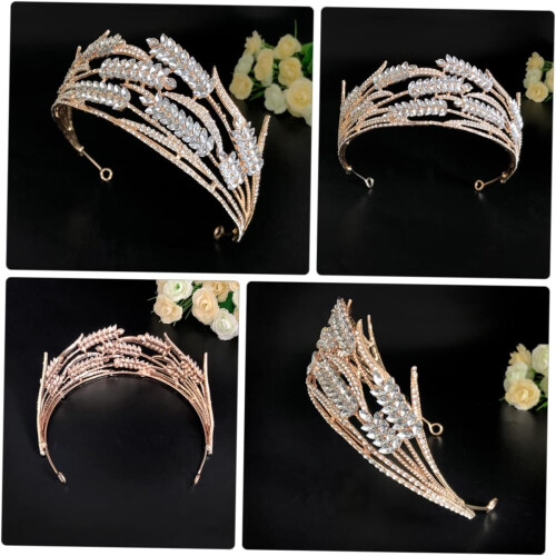 Μπαρόκ Τιάρα Στέμμα Headpiece Rhinestone Κρύσταλλο Ελαφρύ Γάμος Νυφικό Πριγκίπισσας Headpiece 2