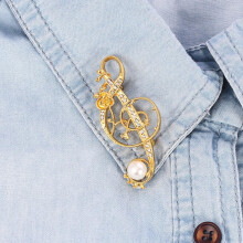 Vintage-Brosche mit Süßwasserperle für Herren, dekorative Retro-Anstecknadel für Anzugkragen, stilvolles Accessoire