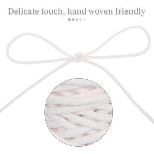 Corda trançada de algodão natural 3mm Macrame corda com textura de toque macio e alta durabilidade 1