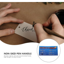 Zestaw piór kaligraficznych Oblique Dip Pen do pisania po angielsku z drewnianą rączką i 6 stalówkami