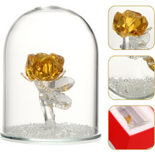 Kristallrosen-Ornament, konservierte Blume, wunderschönes, einzigartiges Sammlerstück aus Kristallglas, niemals