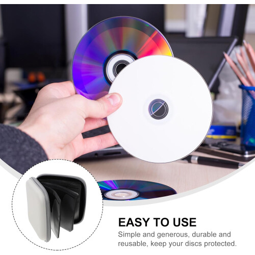 White DVD Storage Case with 24 Slots, Space Saving CD Holder Made 2