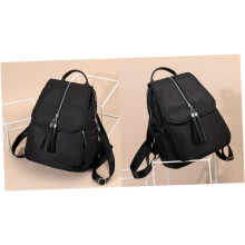 Damen-Rucksack mit Quasten, Schultertasche für Reisen, Fitnessstudio und Arbeit, mit Reißverschluss