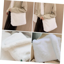 Geräumige Schultertasche, schicke Modetasche aus Plüschmaterial für Reisen und Arbeit