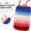 Handgewebte Umhängetasche für Handys, bunte Patchwork-Handytasche aus Wollgarn 3