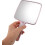 Portable Pink Square Handheld Makeup Mirror with Water Ripple Handle – Compact Small Vanity Mirror 4