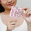 Portable Pink Square Handheld Makeup Mirror with Water Ripple Handle – Compact Small Vanity Mirror 7