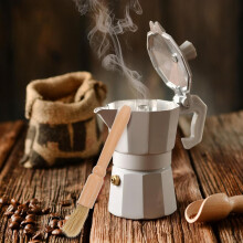 Reinigungsbürste für Espressomaschinen mit rundem Griff, Kaffeemaschinenbürste aus Holz