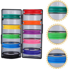 Scatola porta lenza da pesca in silicone, organizer portatile per mulinelli da pesca, custodia porta bobina color arcobaleno