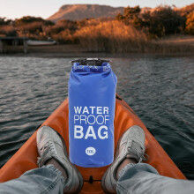 Wasserdichter Packsack 10l Blau Outdoor-Rafting-Schwimm-Strandrucksack mit Schultergurt