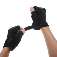 Breathable Black Half Finger Riding Gloves XL, Anti-Skid Palm Protective Men’s Sports Gloves