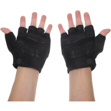 Guanti da equitazione traspiranti neri a mezze dita, taglia XL, con palmo antiscivolo e protezione, guanti sportivi da uomo.
