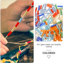 Colorful Glass Bugle Beads DIY Material, Large Hole Loose Beads for Bracelet and Earring Making