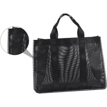 Duschaufbewahrungstasche, Netzhandtasche für Strand, tragbare Outdoor-Reisetasche mit Fächern für Strandausflüge