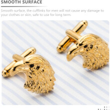 Gold Eagle Head Cuff Links for Men, Metal Shirt Tuxedo Cufflinks, Animal Design French Dress Shirt Accessories for Formal Wear
