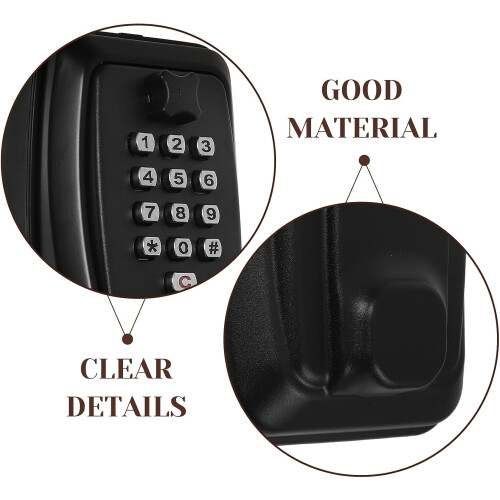 Wall Mount Key Lock Box with Combination Code, Small Waterproof Metal Key Safe
