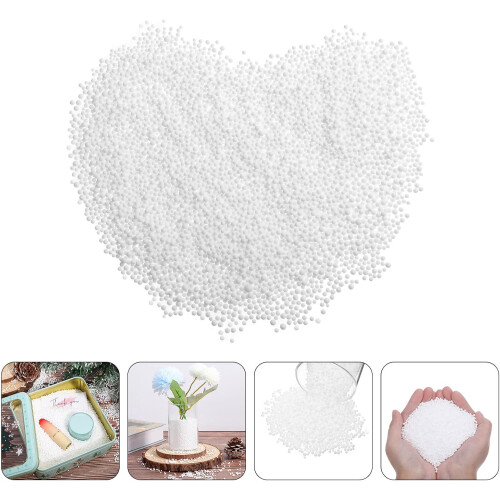 1bag White Mini Craft Foam Balls Lightweight Smooth Texture Decorative Beads