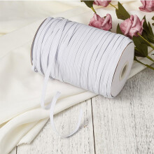 180 m rull hvit polyester elastisk klesbånd for sying, 5 mm flatt stretchbånd