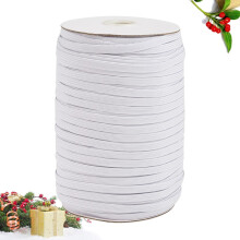Rotolo da 180 m di elastico bianco in poliestere per abbigliamento e cucito, nastro piatto elastico da 5 mm