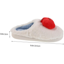 Comfortabele pluche appelslippers voor dames en warme, pluizige binnenschoenen met cartoonfruitdesign, lichtgewicht