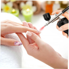 Kit aerografo senza fili con cavo di ricarica USB, aerografo elettrico nero per nail art e trucco