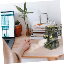 Diffusore di oli essenziali per aromaterapia da 220 ml a forma di statua Moai con funzione umidificatore.