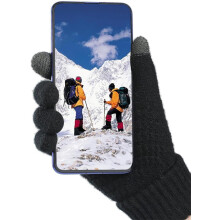 2 pares de guantes de invierno para pantallas táctiles para hombre y mujer, de punto grueso y cálidos.