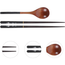 Juego de cubiertos de estilo japonés, material de madera, diseño sencillo y elegante, ligero.