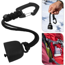 Laute Bärenglocke mit schwarzem Karabiner und Tragegurt, Vintage-Sicherheitsglocke für Outdoor-Bergsteiger und Wanderungen