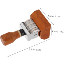 Ștampilă de birou portabilă cu mâner din lemn, reglabilă, cu rolă, pentru data ștampilată, mini