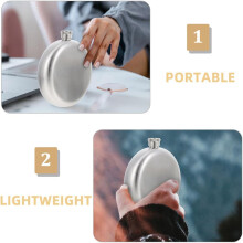 Portable Stainless Steel Hip Flask for Men 5 Oz Leak Proof Metal Flask Lightweight and Sturdy Round Mirror