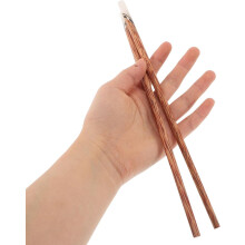 1 paio di bacchette di legno antiscivolo, sicure da usare, marroni, creative, ideali per snack.