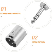 Metall 1/4 TRS til XLR lydadapter 3-pinners XLR-kontakt hunnkontakt