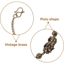 Vintage Feng-Shui-Armband aus Messing für Paare mit Anhänger eines Fabelwesens, chinesischer Stil, Armbandschmuck zum Valentinstag