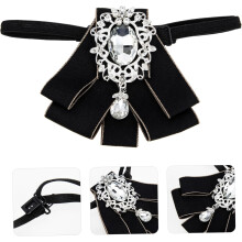 Rhinestone Bow Tie for Elegant Performance Decor High Grade Material Flexible and Durable for Suit Decoration and
