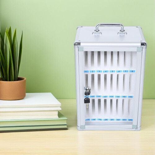 Mobile Phone Safe Wall-Mounted Slots Cell Phone Locker for Classroom School Office Secure Storage Box 1