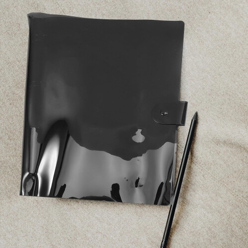 A4 Black 4-Hole PVC Loose Leaf Notebook Binder with Snap Button Closure