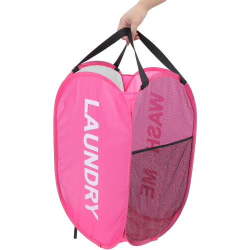 Foldable Laundry Basket Portable and Space Saving Design with Mesh Ventilation 2