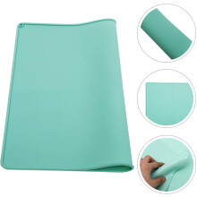 Pastry Rolling Mat Kneading Pad Large Thick Silicone Mat Non-Slip Design Resistant to Pulling Green