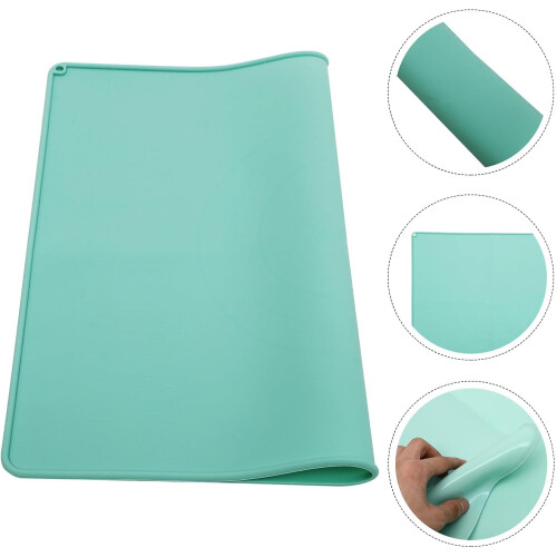 Pastry Rolling Mat Kneading Pad Large Thick Silicone Mat Non-Slip Design Resistant to Pulling Green