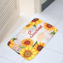 Badematte mit Sonnenblumenmuster, rutschfest, aus Polyester, weich und atmungsaktiv