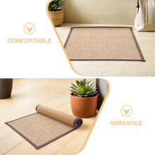 Beige 40x60 cm bambusvevd sittepute gulvpute med 1,5 cm tykkelse