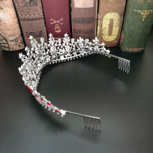 Tiara elegantă de mireasă cu coroană și stras, inserție din aliaj, coafură de nuntă