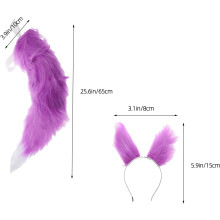 Set de accesorii pentru costum de animale din blană artificială, urechi de vulpe, pentru Halloween, petrecere, cosplay, adult, femeie