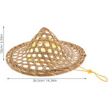 Cappello di paglia retrò conico in bambù per cosplay, feste in giardino e temi orientali e asiatici, realizzato in paglia.