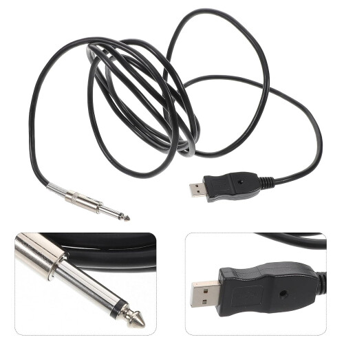 Cablu convertor chitară electrică USB de 3 metri, material cupru/PVC, pentru chitară bas la USB