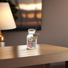 Kapsel-Dekorationsflasche, Flaschenpost aus Glas mit Korkenverschluss, kreativ, einzigartig, romantisch
