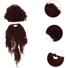 Funny Fake Hair Hat Realistic Cosplay Beard Wig for Masquerade and Party Props Creative Novelty Accessory