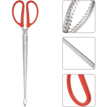 Abraçadora de resíduos de aço inoxidável 52cm com mandíbula dobrada dentada, ferramenta de recolha de lixo ao ar livre